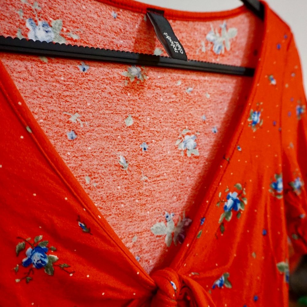ASOS Red floral Babydoll bodysuit